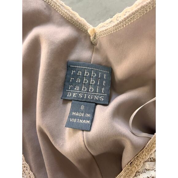 Rabbit Rabbit Rabbit Cream Lace Overlay Spring Dress Size 8 - Picture 3 of 5